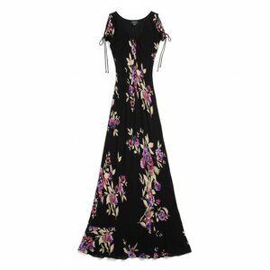 Nolita Slip Dress Large Dark Floral Y2K